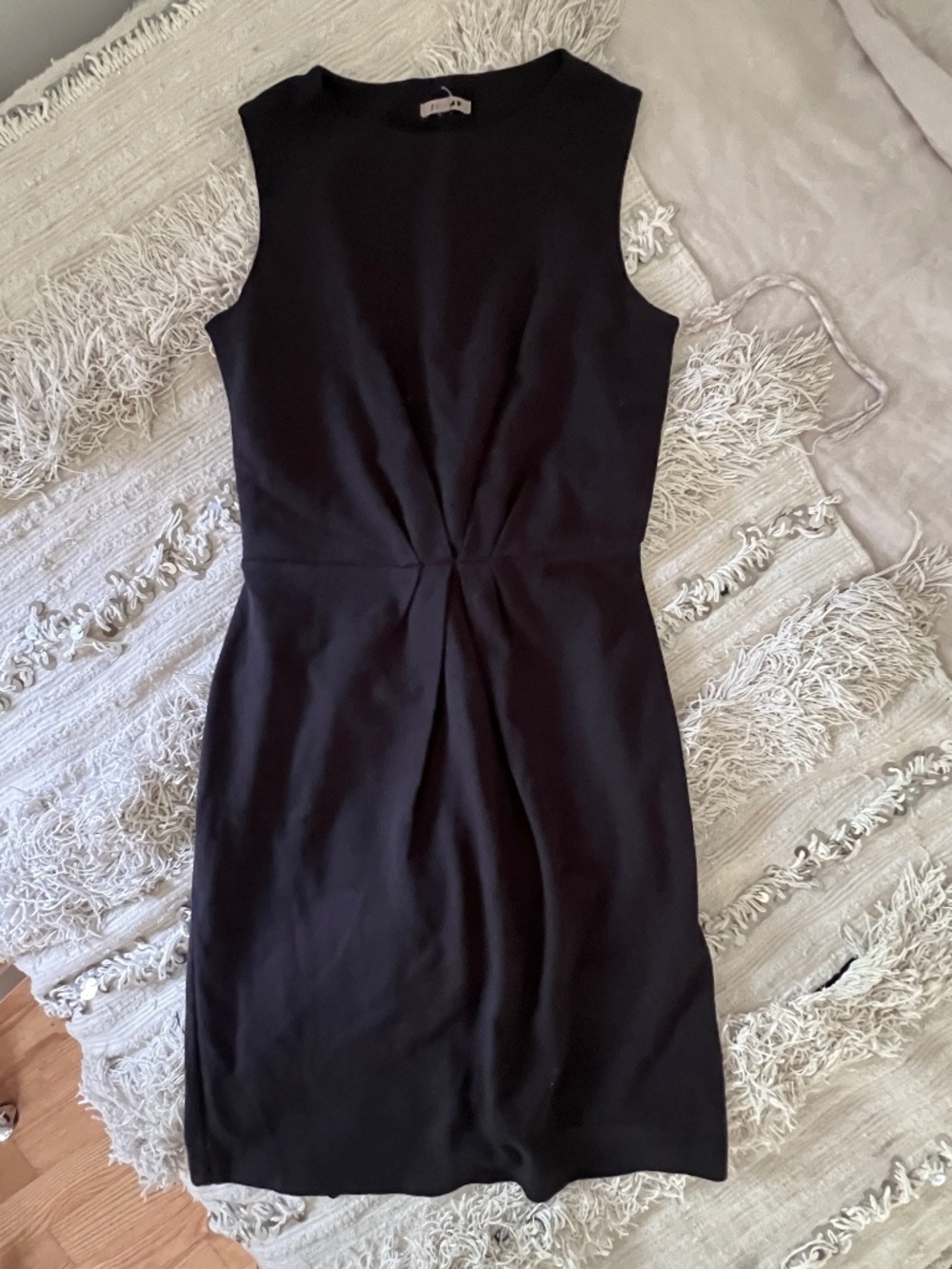 Jigsaw Wool Black Dress Tailored Sheath Midi LBD Black Dress